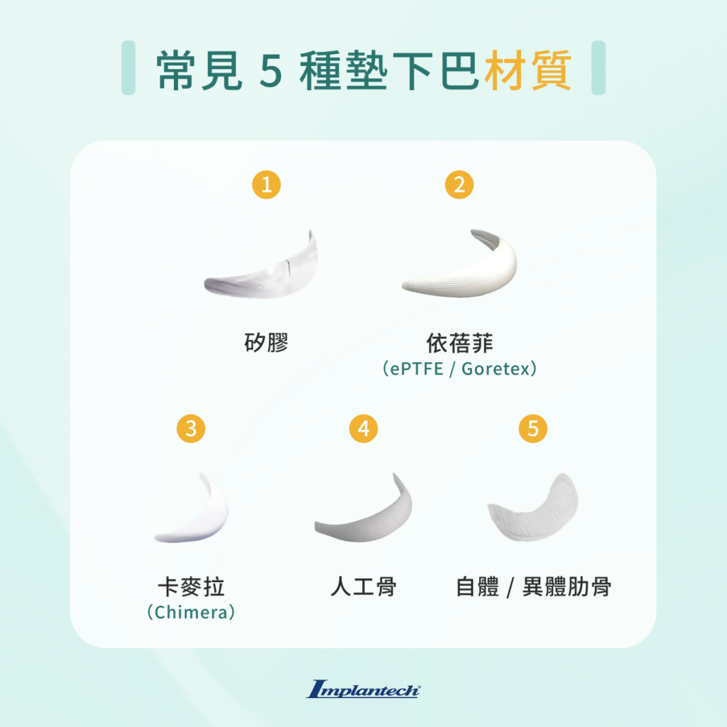常見 5 種墊下巴材質